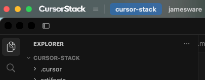 CursorStack tab strip above a Cursor window
