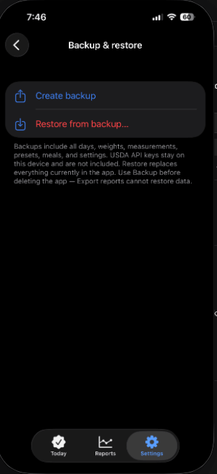 Daily On Plan backup and restore